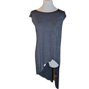 Forever 21 Charcoal Gray Sleeveless Asymmetrical Tee Dress Size Large